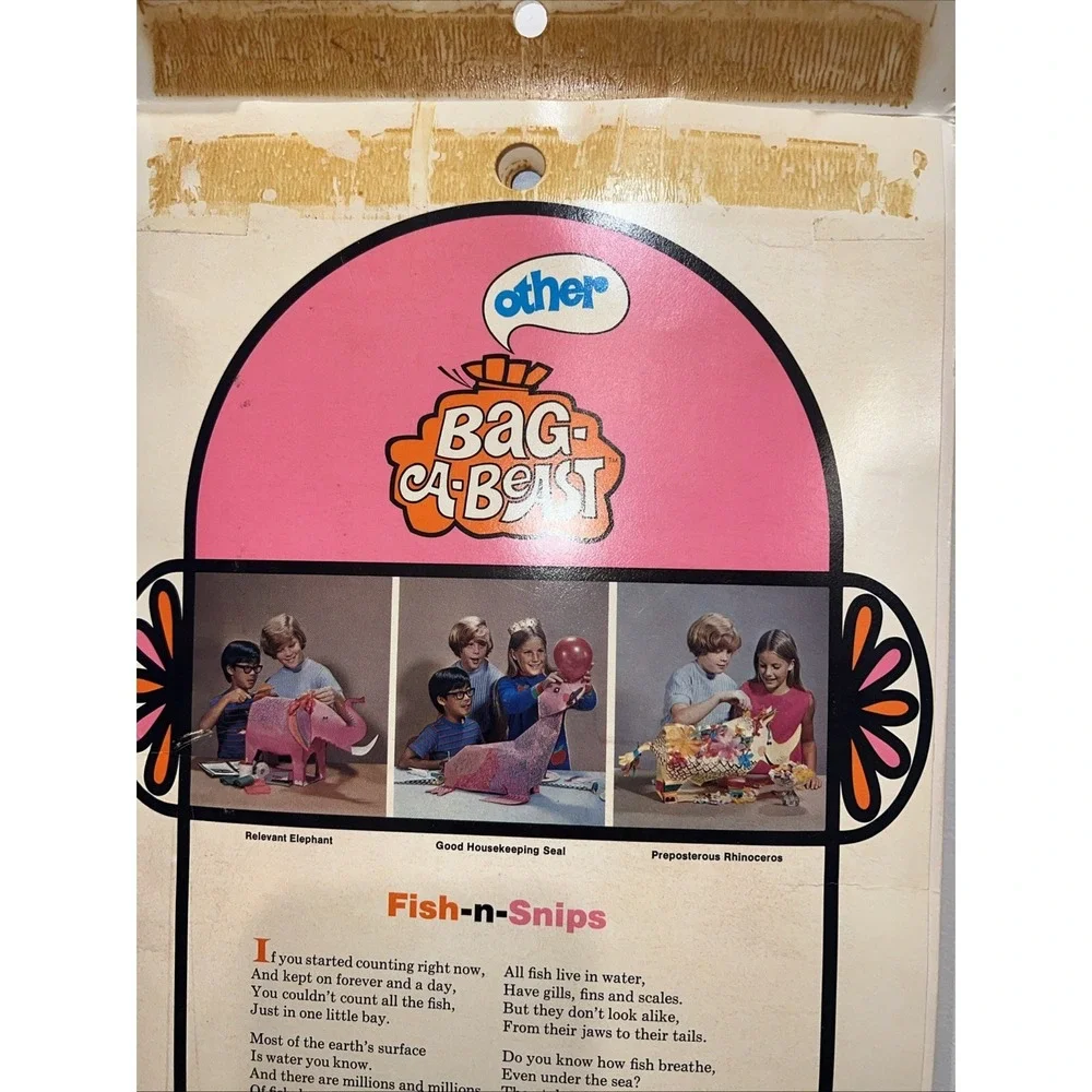 Vintage NIB Bag-a-beast Fish-n-snips Create Your Own Piñata Kit 1972